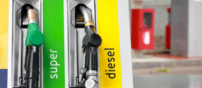 Pump nozzles in gas station